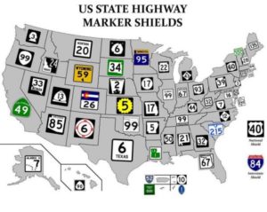 US State Highway Marker Shields